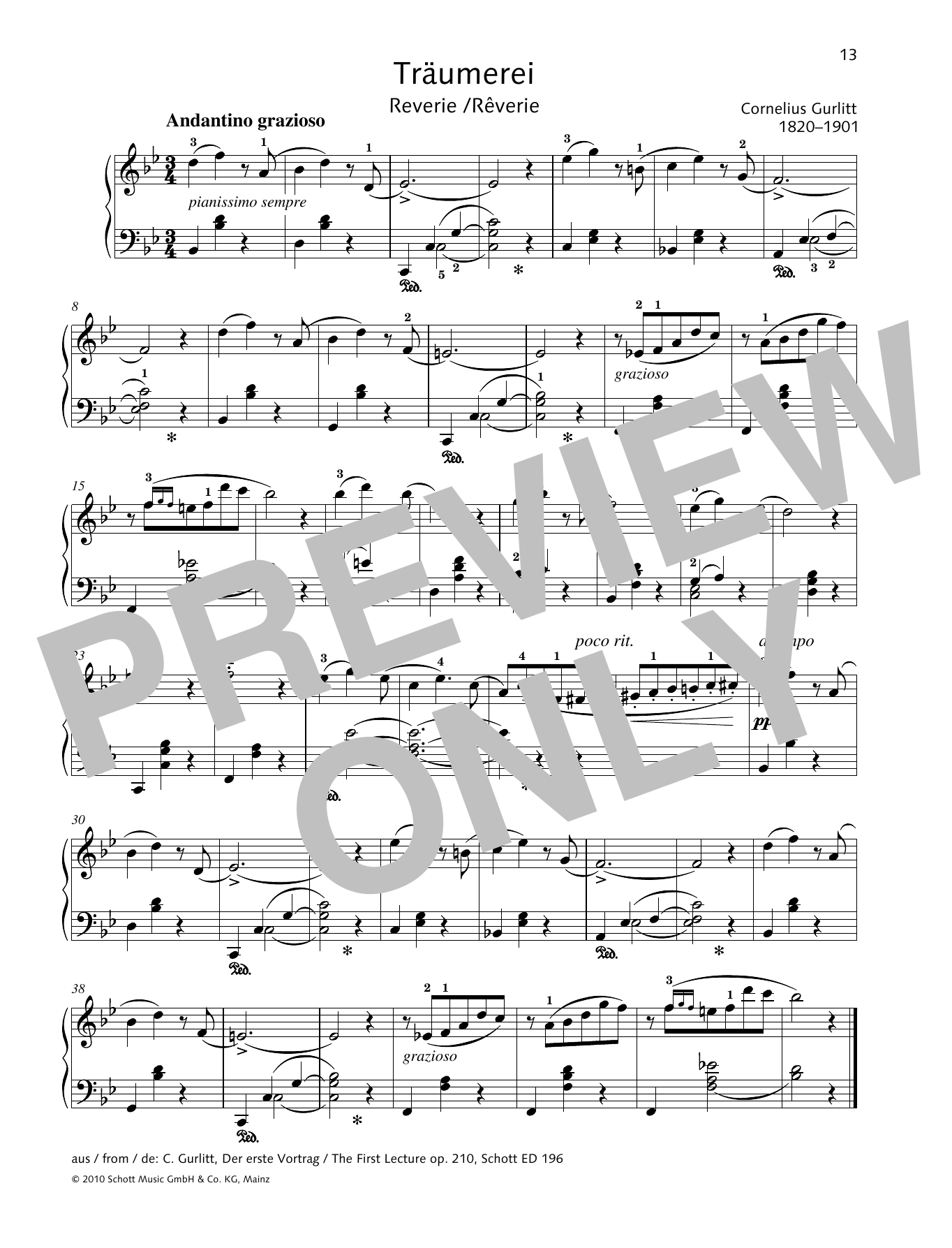Monika Twelsiek Reverie sheet music notes and chords arranged for Piano Solo