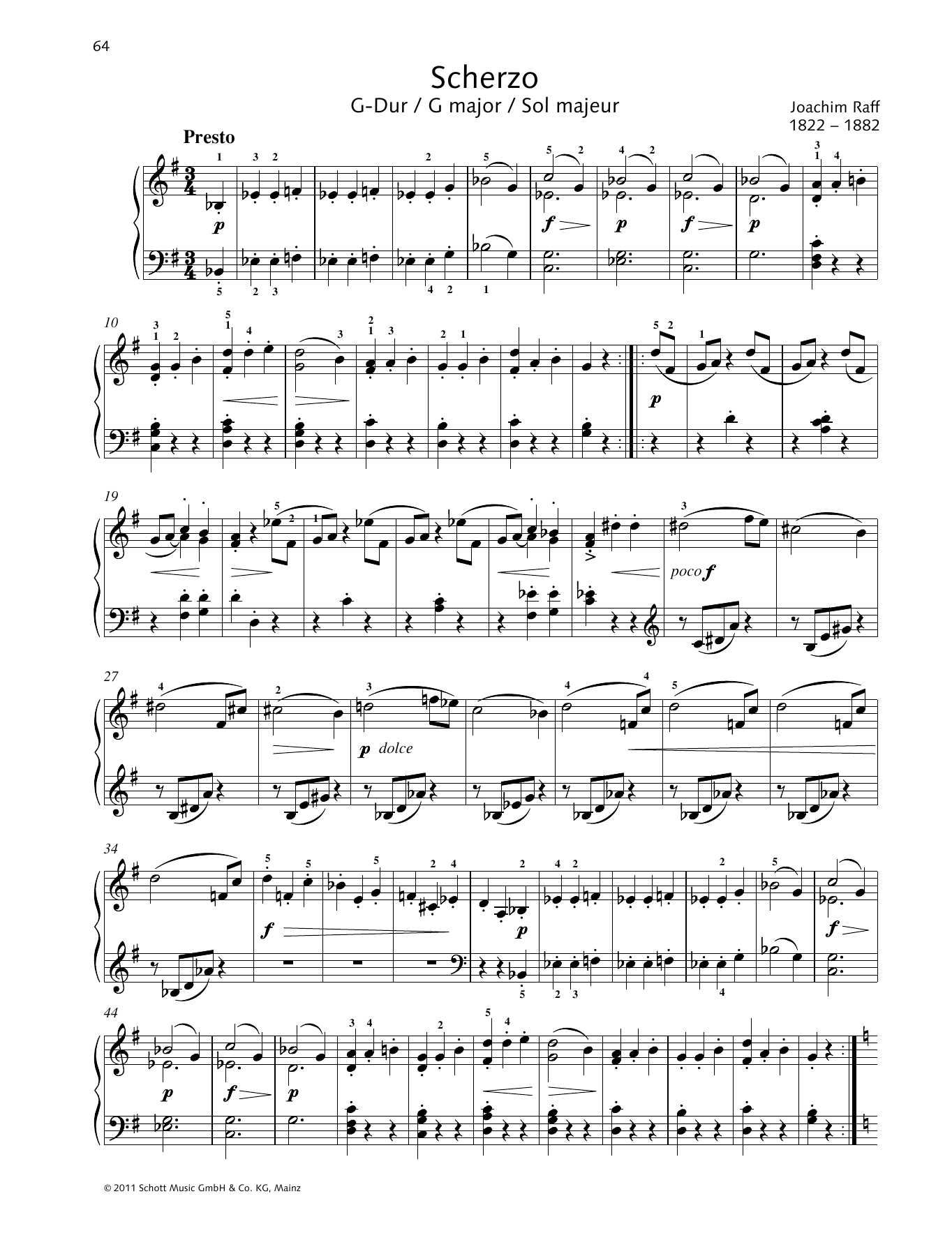 Monika Twelsiek Scherzo G major sheet music notes and chords arranged for Piano Solo