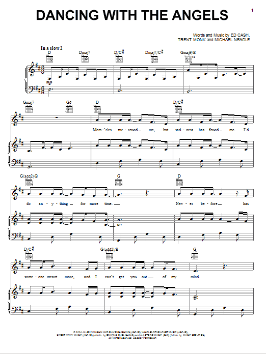 Monk & Neagle Dancing With The Angels sheet music notes and chords arranged for Piano, Vocal & Guitar Chords (Right-Hand Melody)