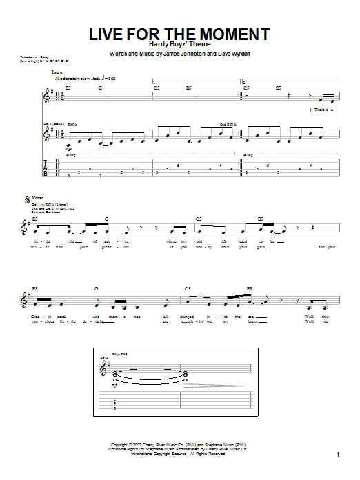 Monster Magnet Live For The Moment sheet music notes and chords arranged for Guitar Tab