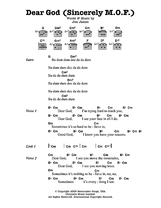 Monsters Of Folk Dear God (Sincerely M.O.F.) sheet music notes and chords arranged for Guitar Chords/Lyrics