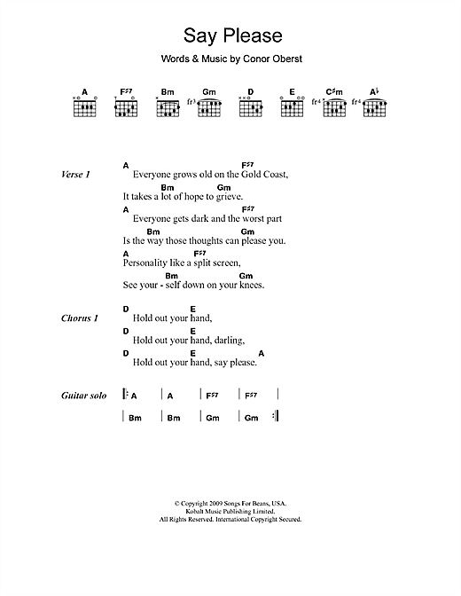 Monsters Of Folk Say Please sheet music notes and chords arranged for Guitar Chords/Lyrics