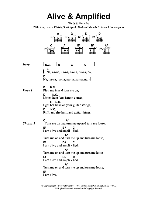 Mooney Suzuki Alive And Amplified sheet music notes and chords arranged for Guitar Chords/Lyrics