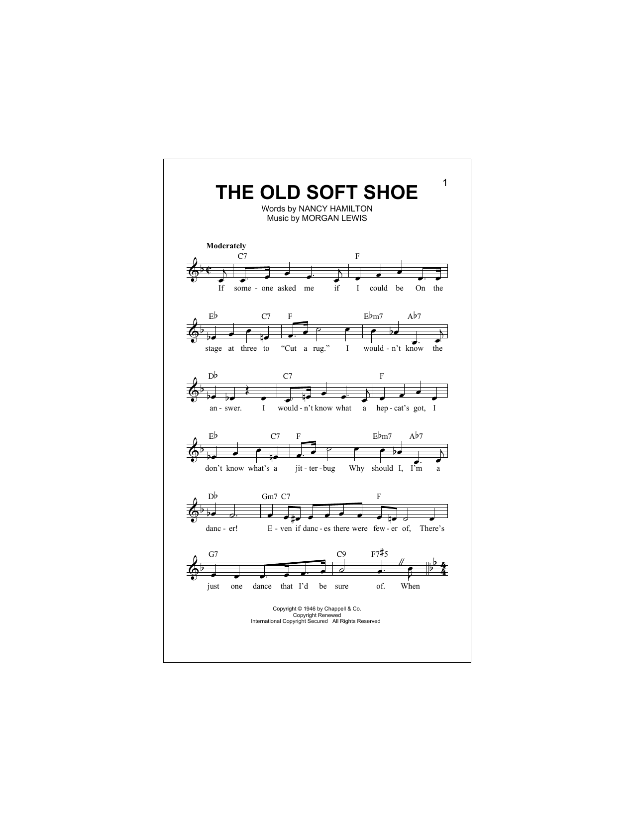 Morgan Lewis The Old Soft Shoe sheet music notes and chords arranged for Lead Sheet / Fake Book