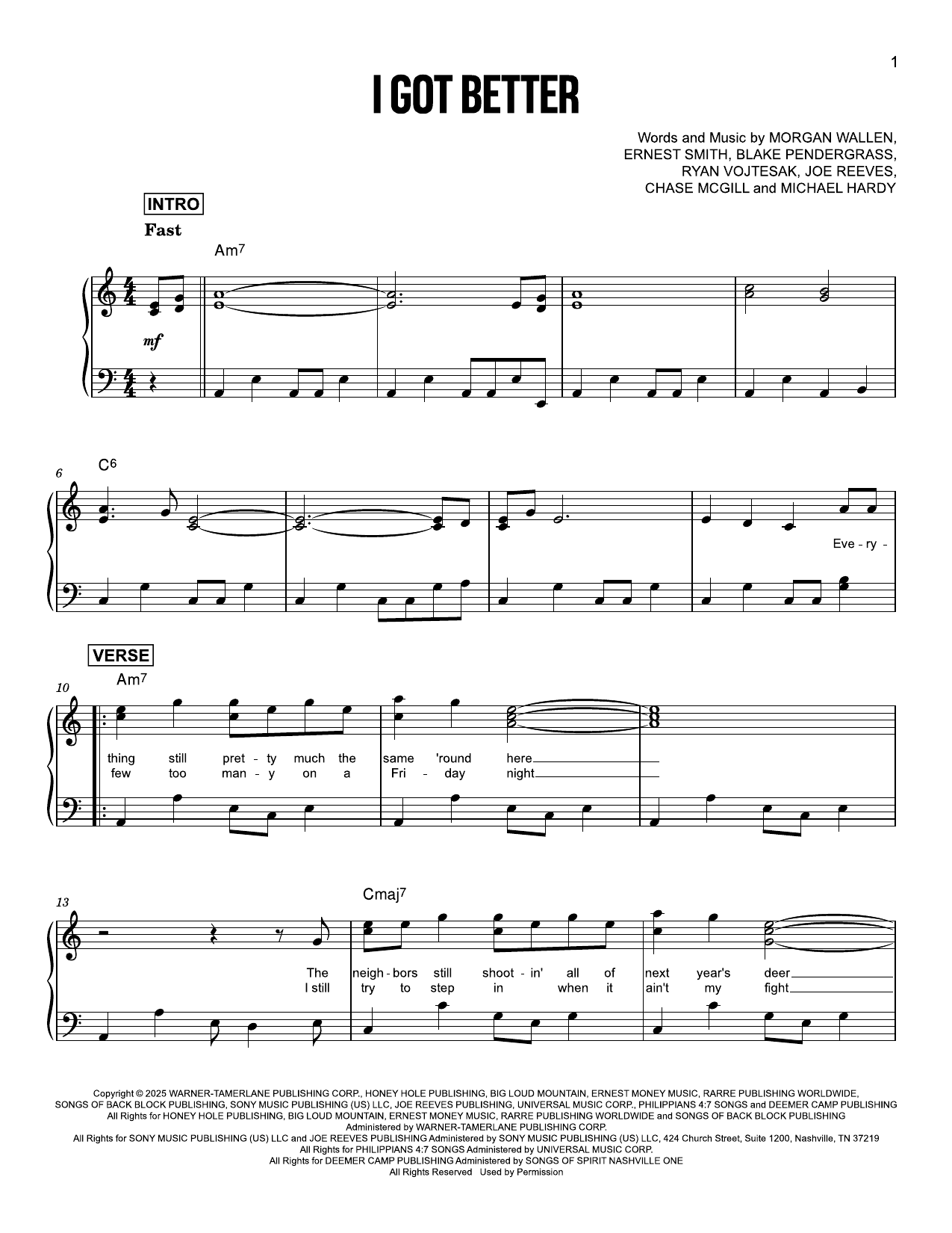 Morgan Wallen I Got Better sheet music notes and chords arranged for Guitar Cheat Sheet
