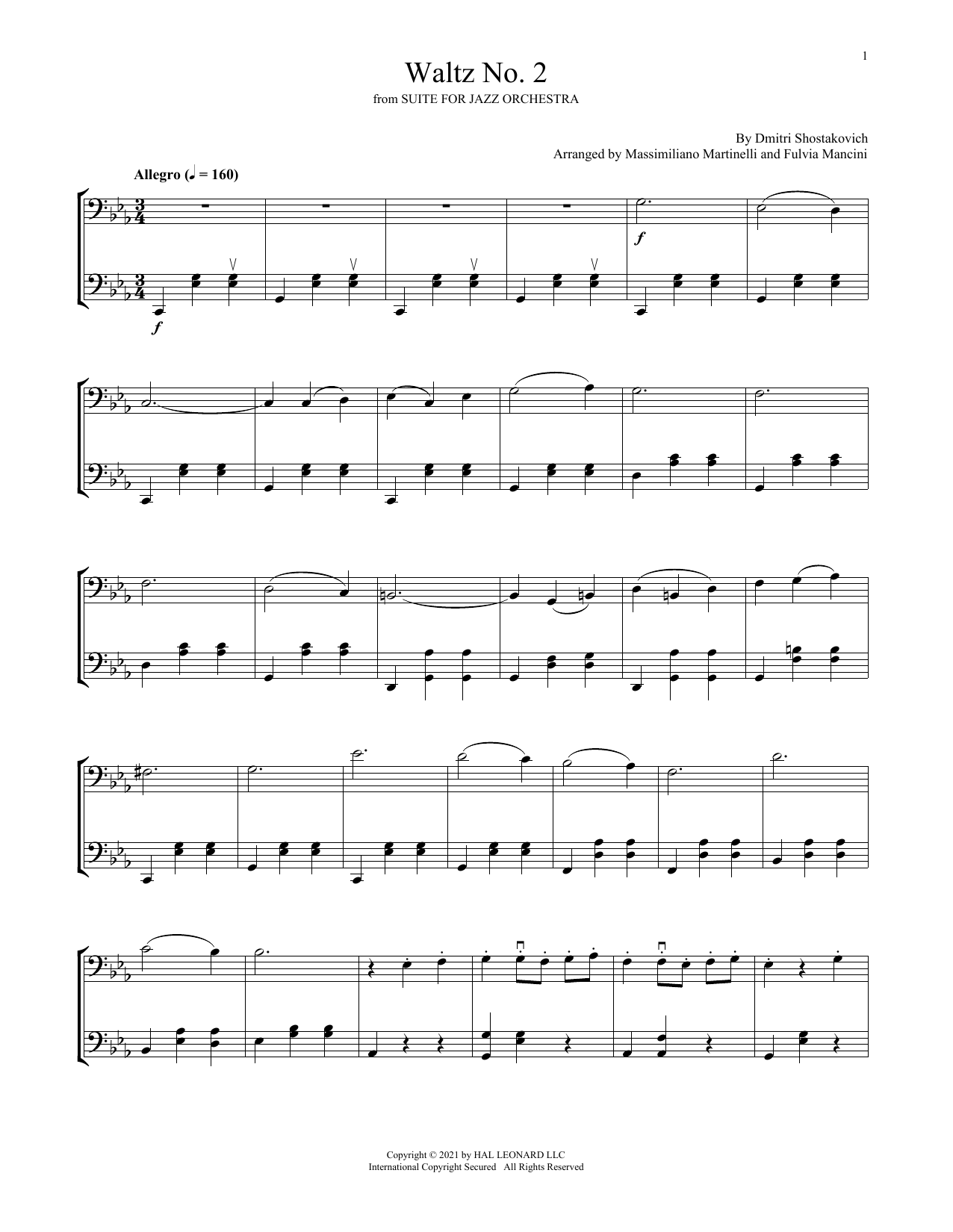 Mr & Mrs Cello Waltz No. 2 sheet music notes and chords arranged for Cello Duet
