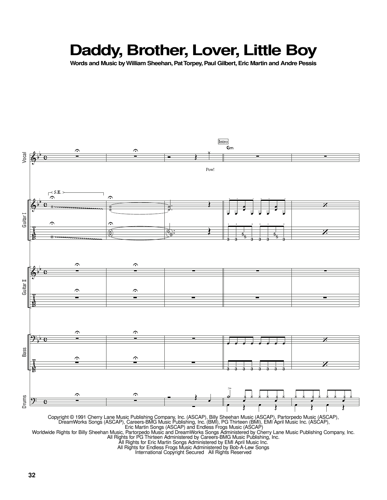 Mr. Big Daddy, Brother, Lover, Little Boy sheet music notes and chords arranged for Guitar Tab