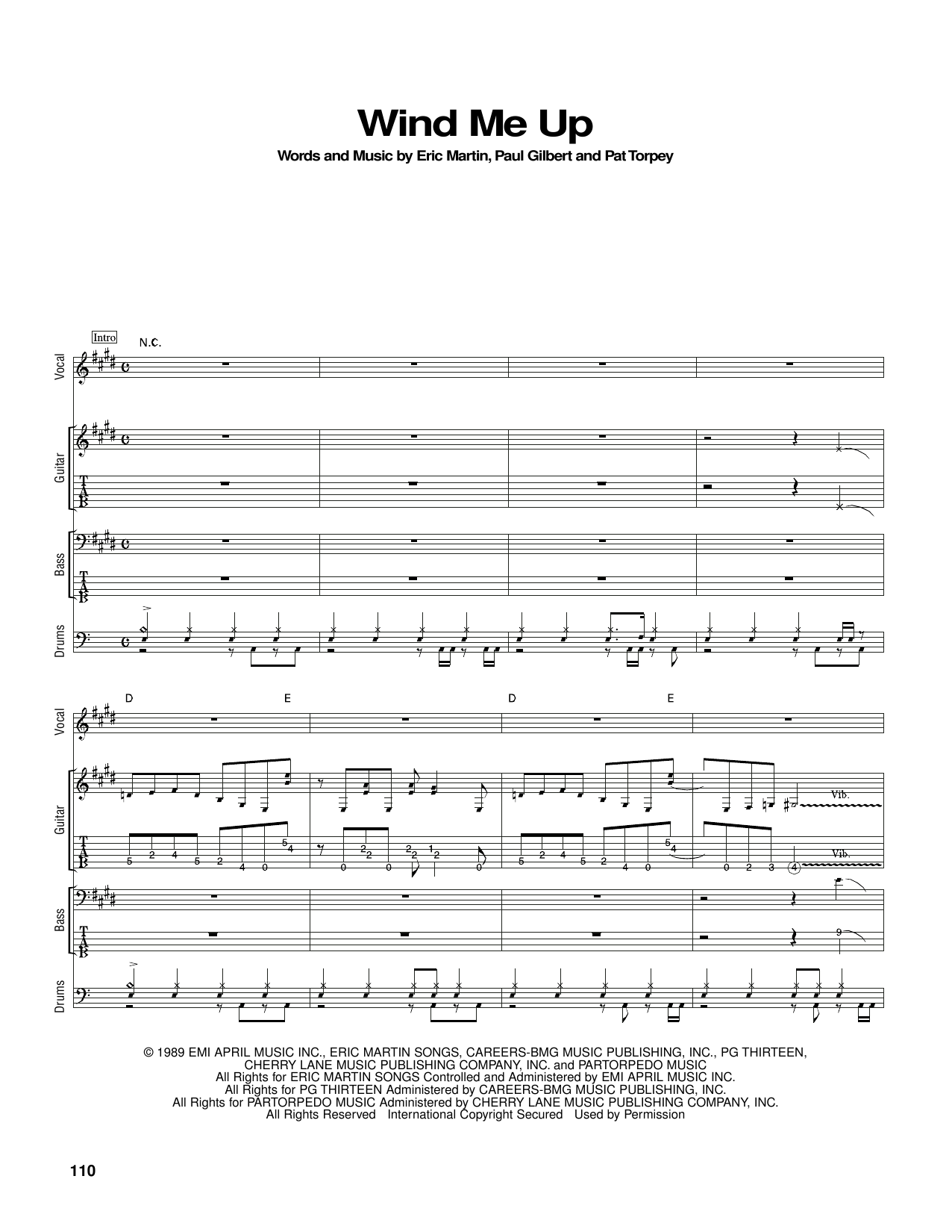 Mr. Big Wind Me Up sheet music notes and chords arranged for Guitar Tab