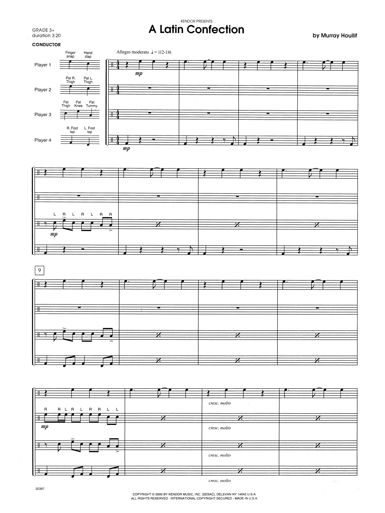 Murray Houllif A Latin Confection - Full Score sheet music notes and chords arranged for Percussion Ensemble