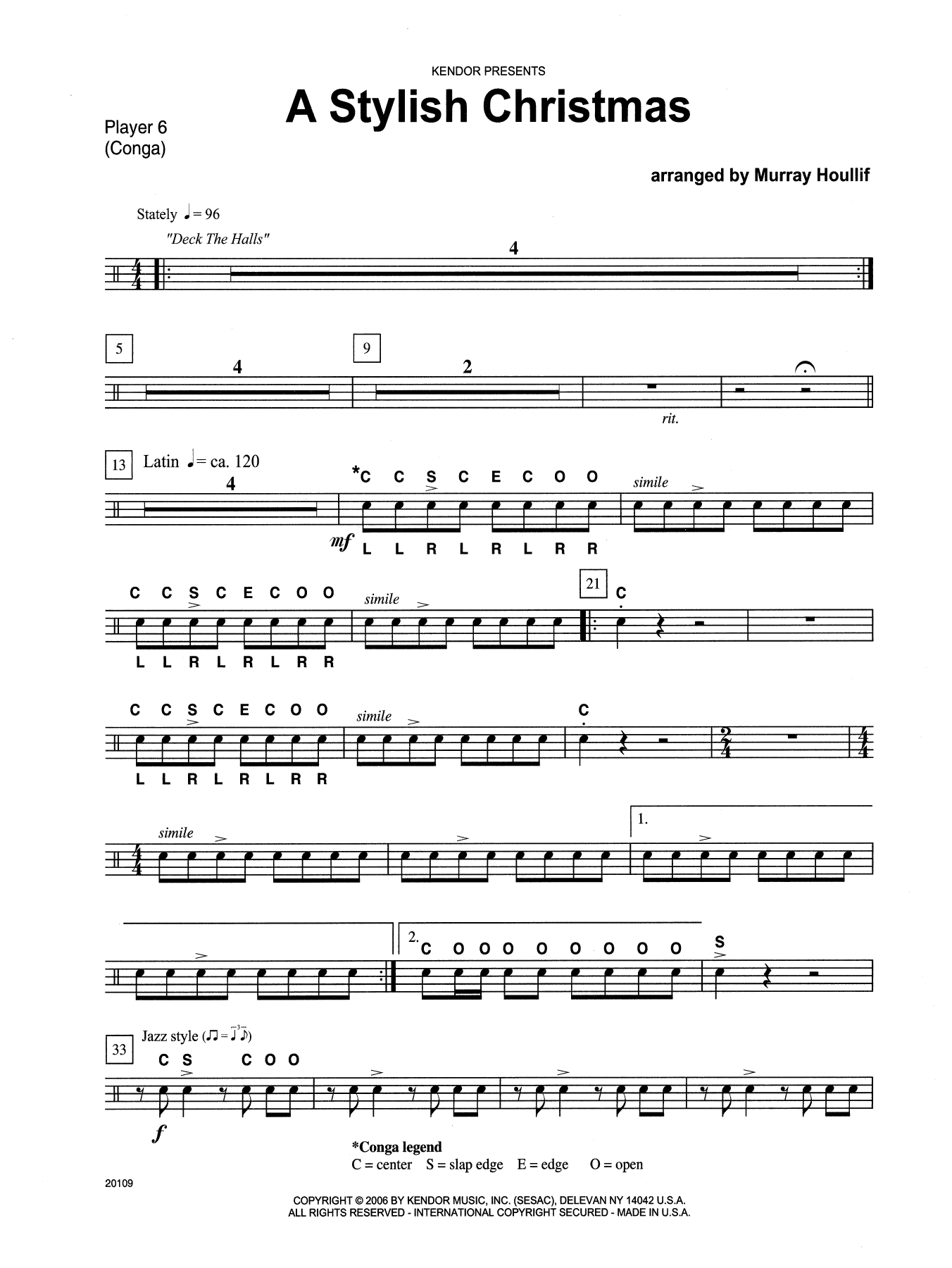 Murray Houllif A Stylish Christmas - Percussion 6 sheet music notes and chords arranged for Percussion Ensemble