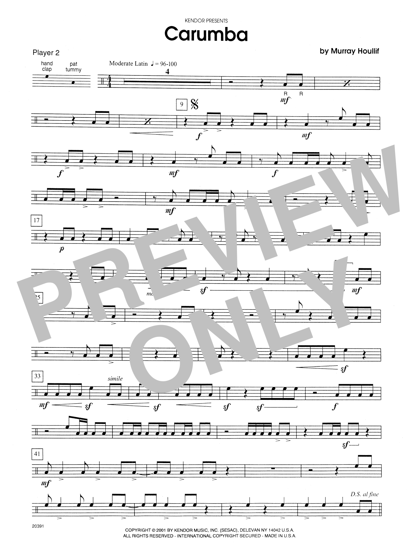 Murray Houllif Carumba - Percussion 2 sheet music notes and chords arranged for Percussion Ensemble