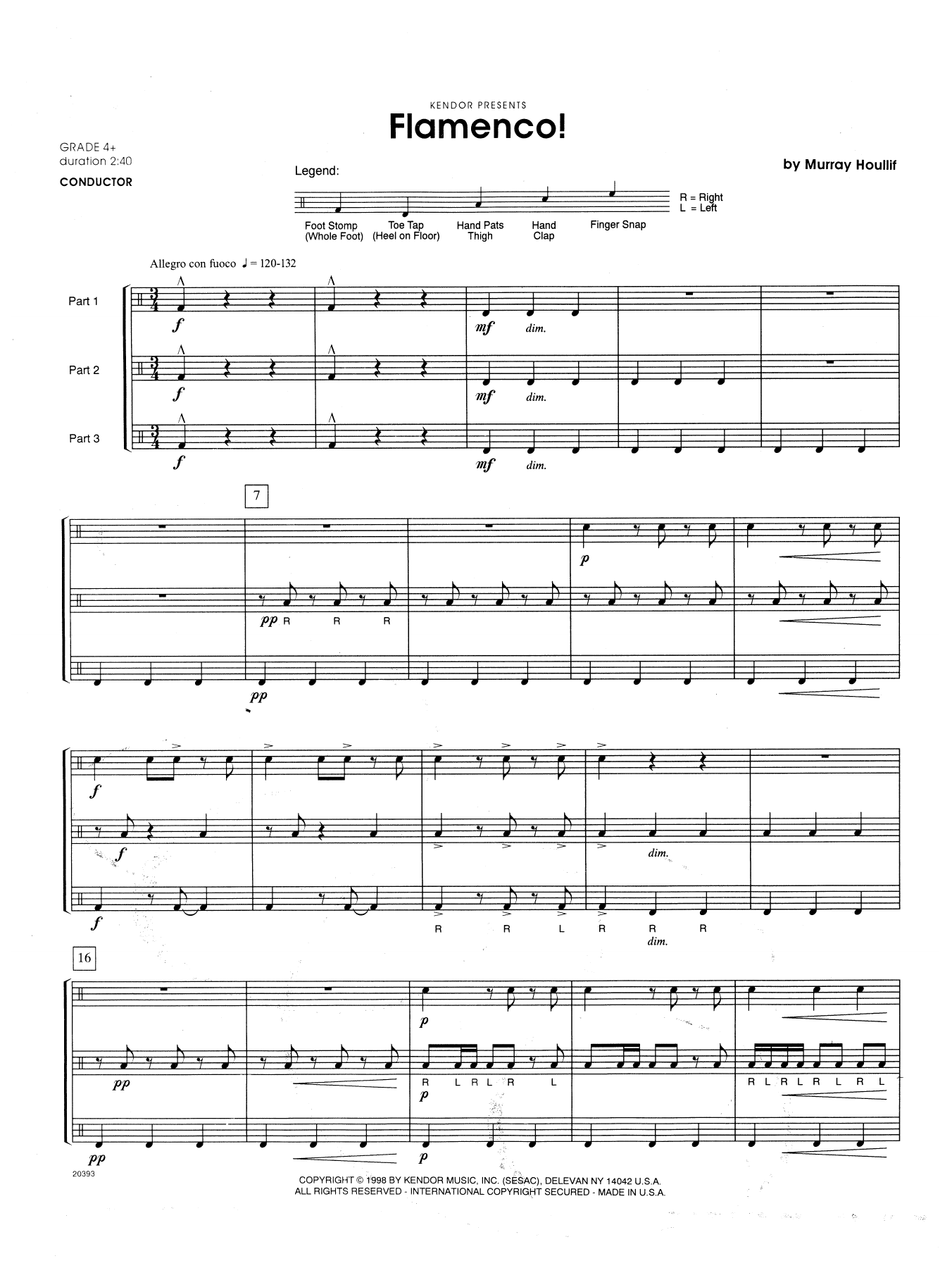 Murray Houllif Flamenco! - Full Score sheet music notes and chords arranged for Percussion Ensemble