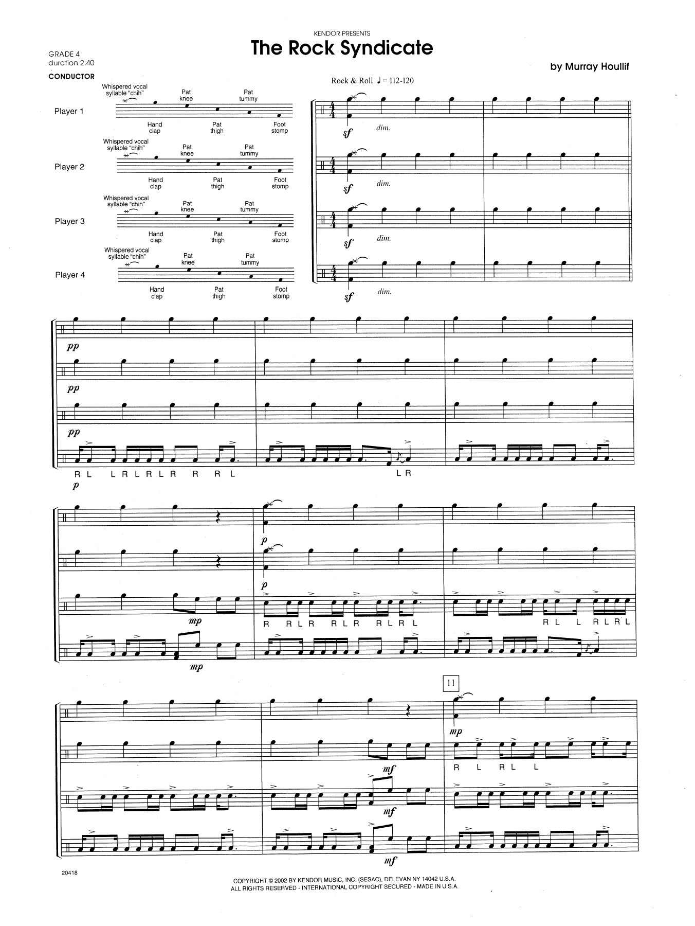 Murray Houllif The Rock Syndicate - Full Score sheet music notes and chords arranged for Percussion Ensemble