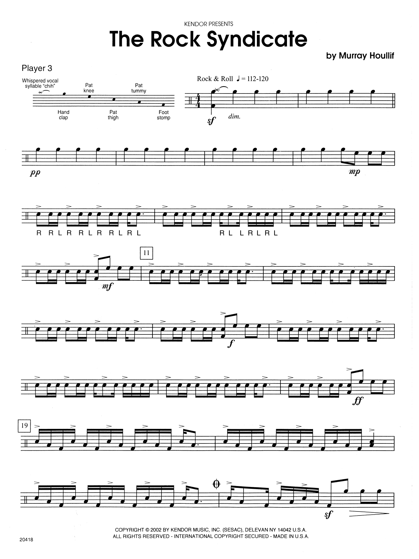 Murray Houllif The Rock Syndicate - Percussion 3 sheet music notes and chords arranged for Percussion Ensemble