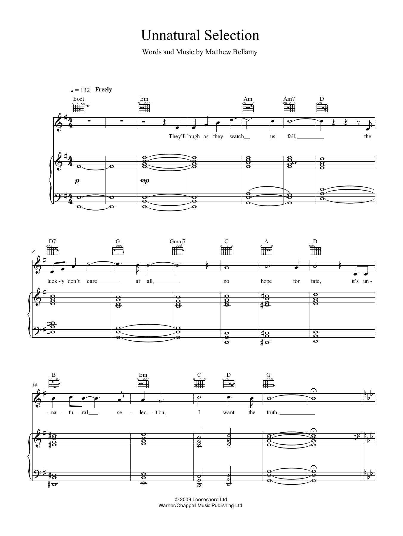 Muse Unnatural Selection sheet music notes and chords arranged for Guitar Tab