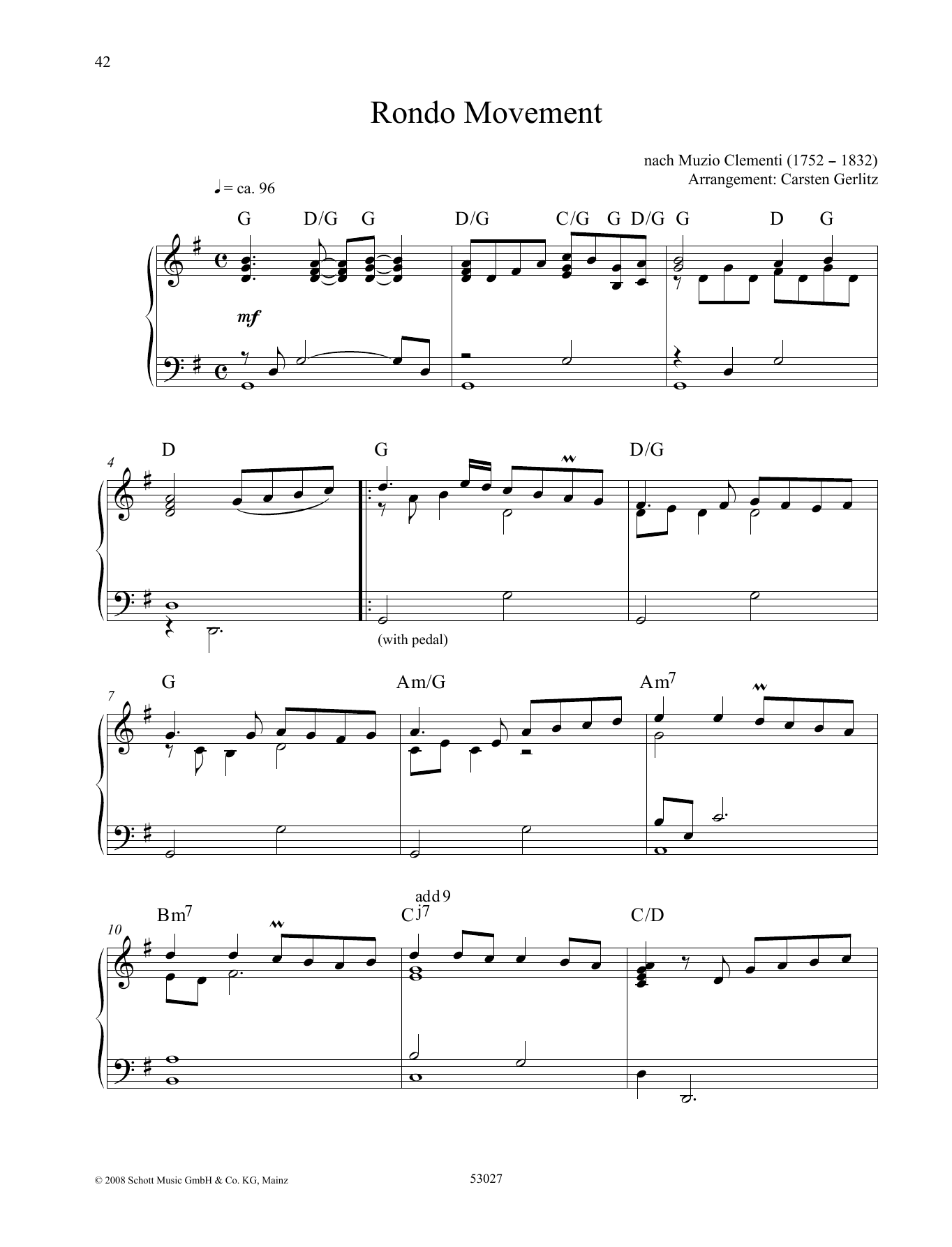 Muzio Clementi Rondo Movement sheet music notes and chords arranged for Piano Solo