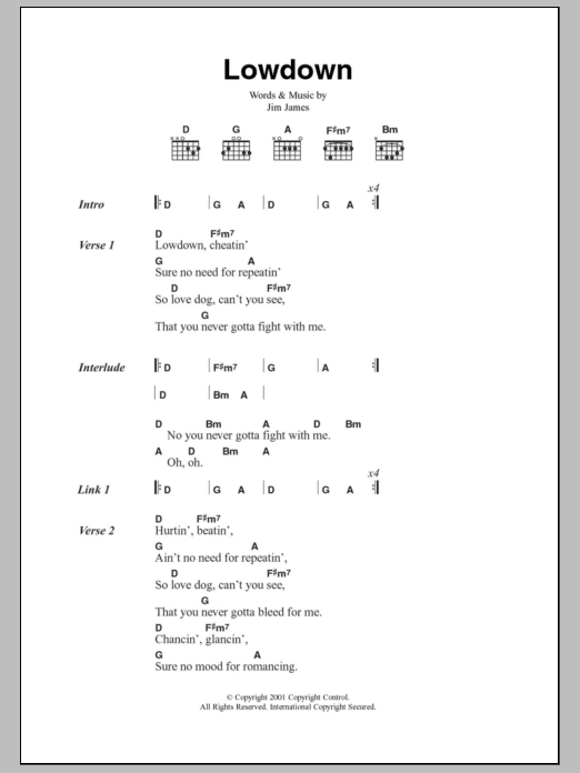 My Morning Jacket Lowdown sheet music notes and chords arranged for Guitar Chords/Lyrics