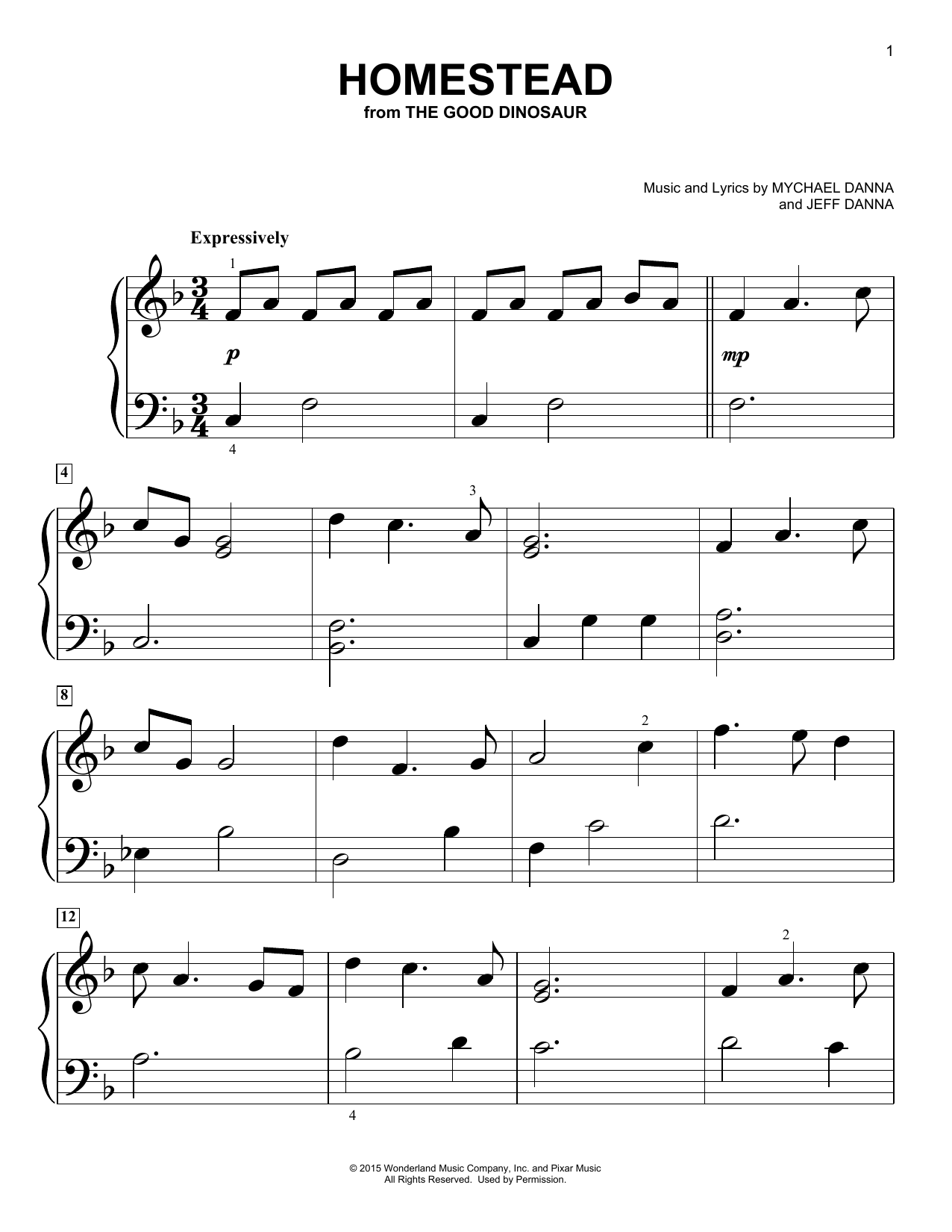 Mychael & Jeff Danna Homestead sheet music notes and chords arranged for Piano Solo