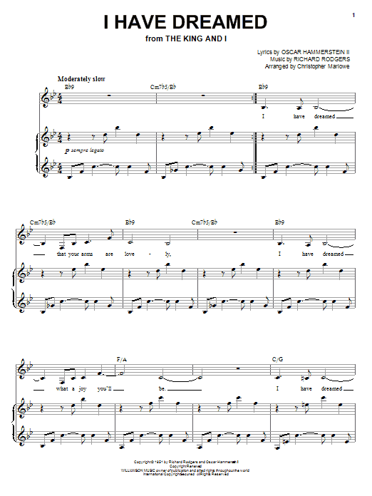 Nancy Lamott I Have Dreamed sheet music notes and chords arranged for Piano & Vocal