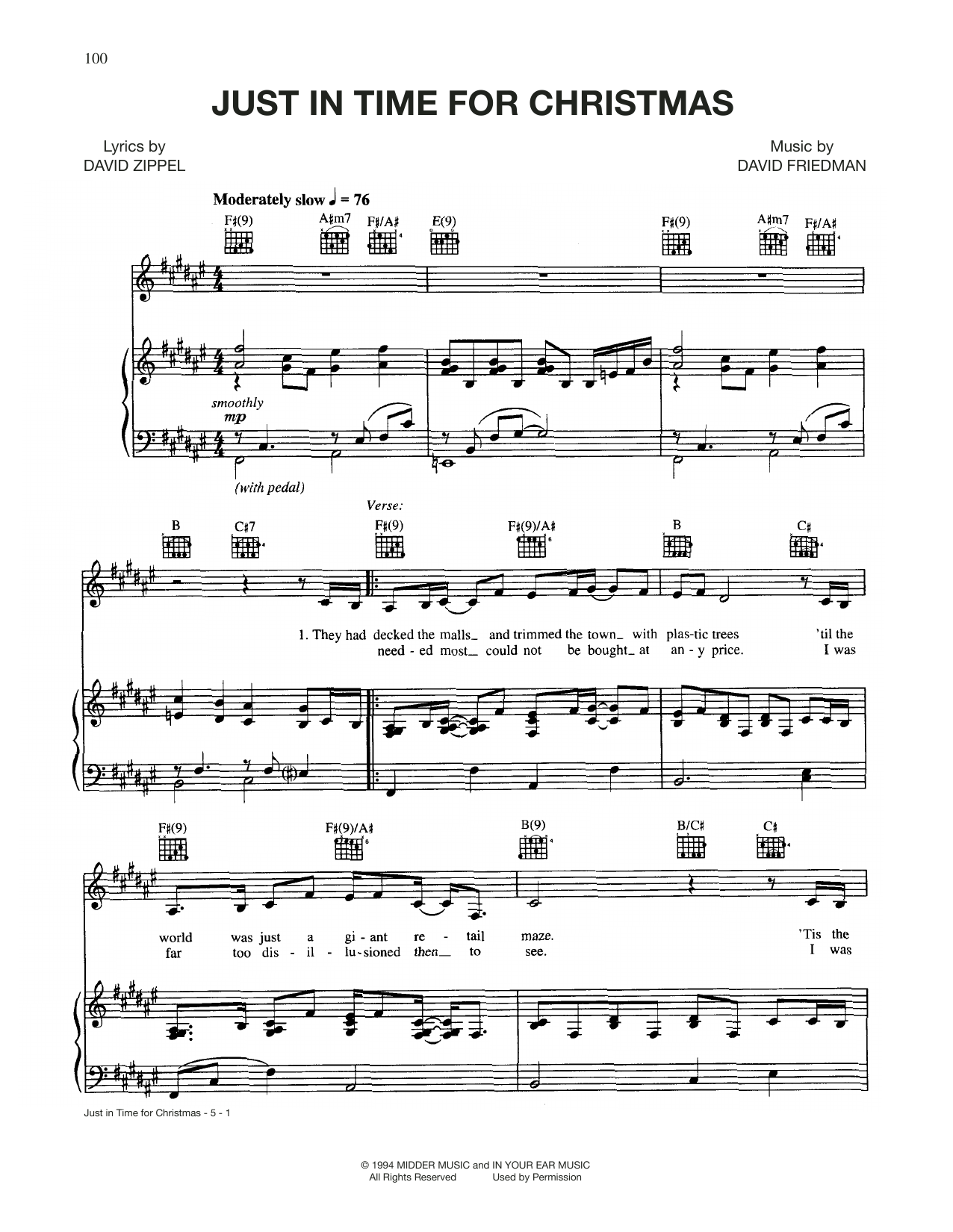 Nancy Lamott Just In Time For Christmas sheet music notes and chords arranged for Piano, Vocal & Guitar Chords (Right-Hand Melody)
