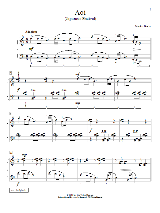 Naoko Ikeda Aoi (Japanese Festival) sheet music notes and chords arranged for Educational Piano