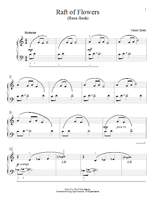 Naoko Ikeda Raft Of Flowers (Hana-Ikada) sheet music notes and chords arranged for Educational Piano