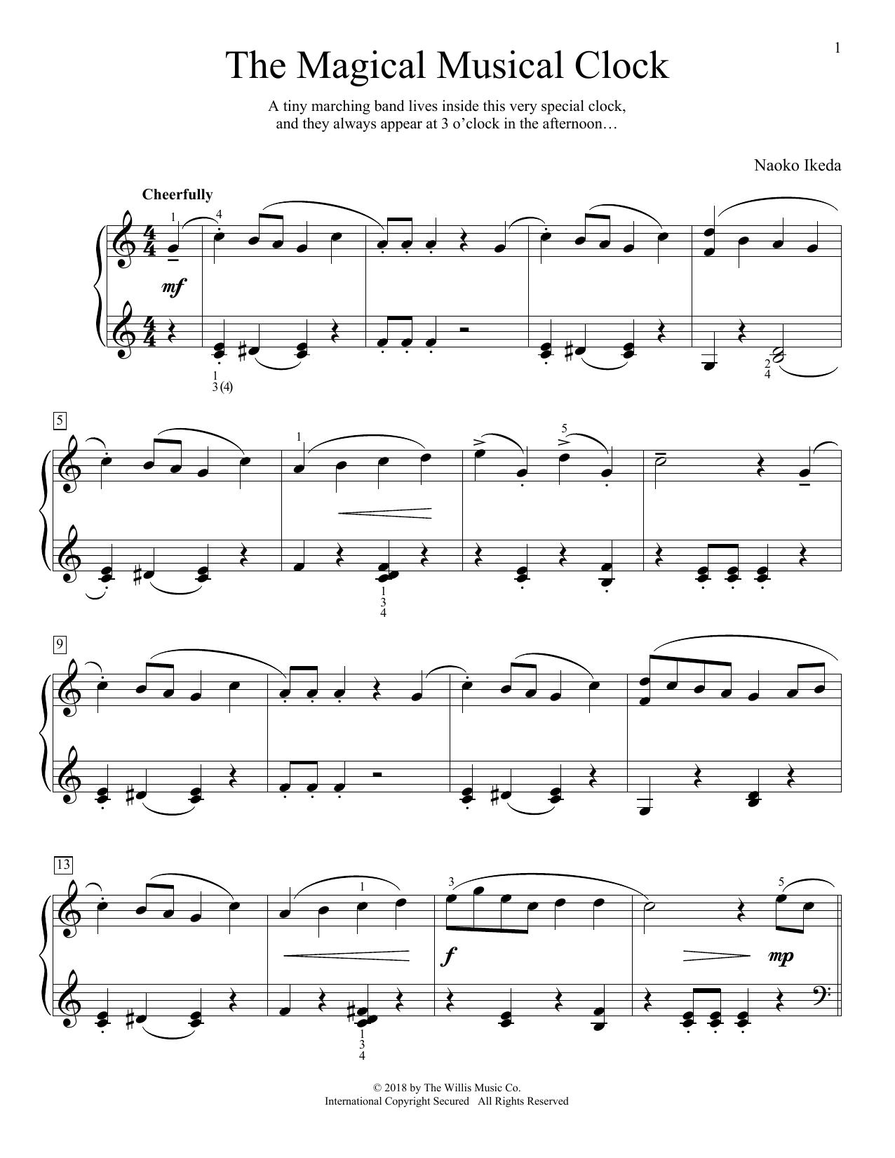 Naoko Ikeda The Magical Musical Clock sheet music notes and chords arranged for Educational Piano