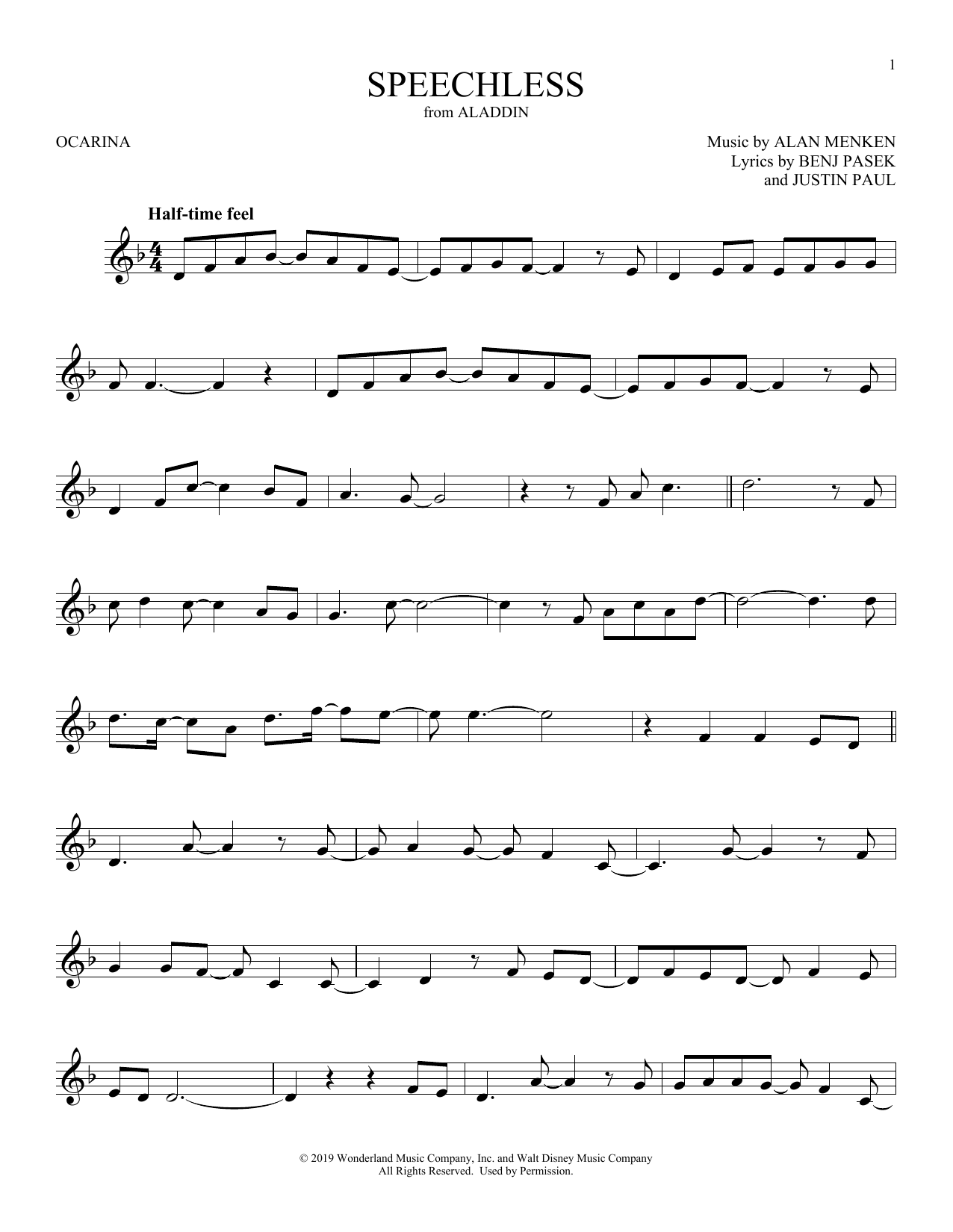 Naomi Scott Speechless (from Aladdin) (2019) sheet music notes and chords arranged for Lead Sheet / Fake Book