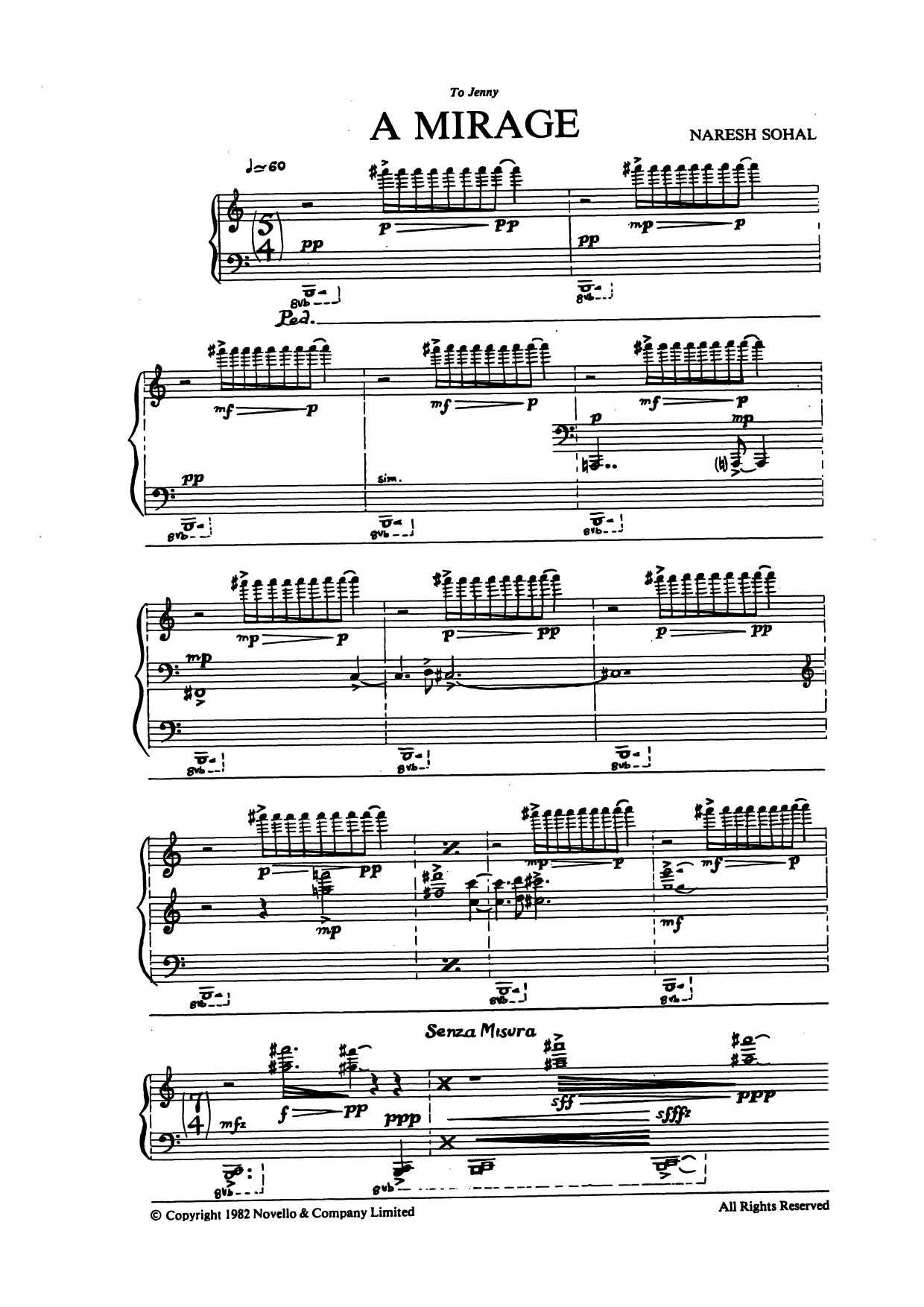 Naresh Sohal Mirage sheet music notes and chords arranged for Piano Solo