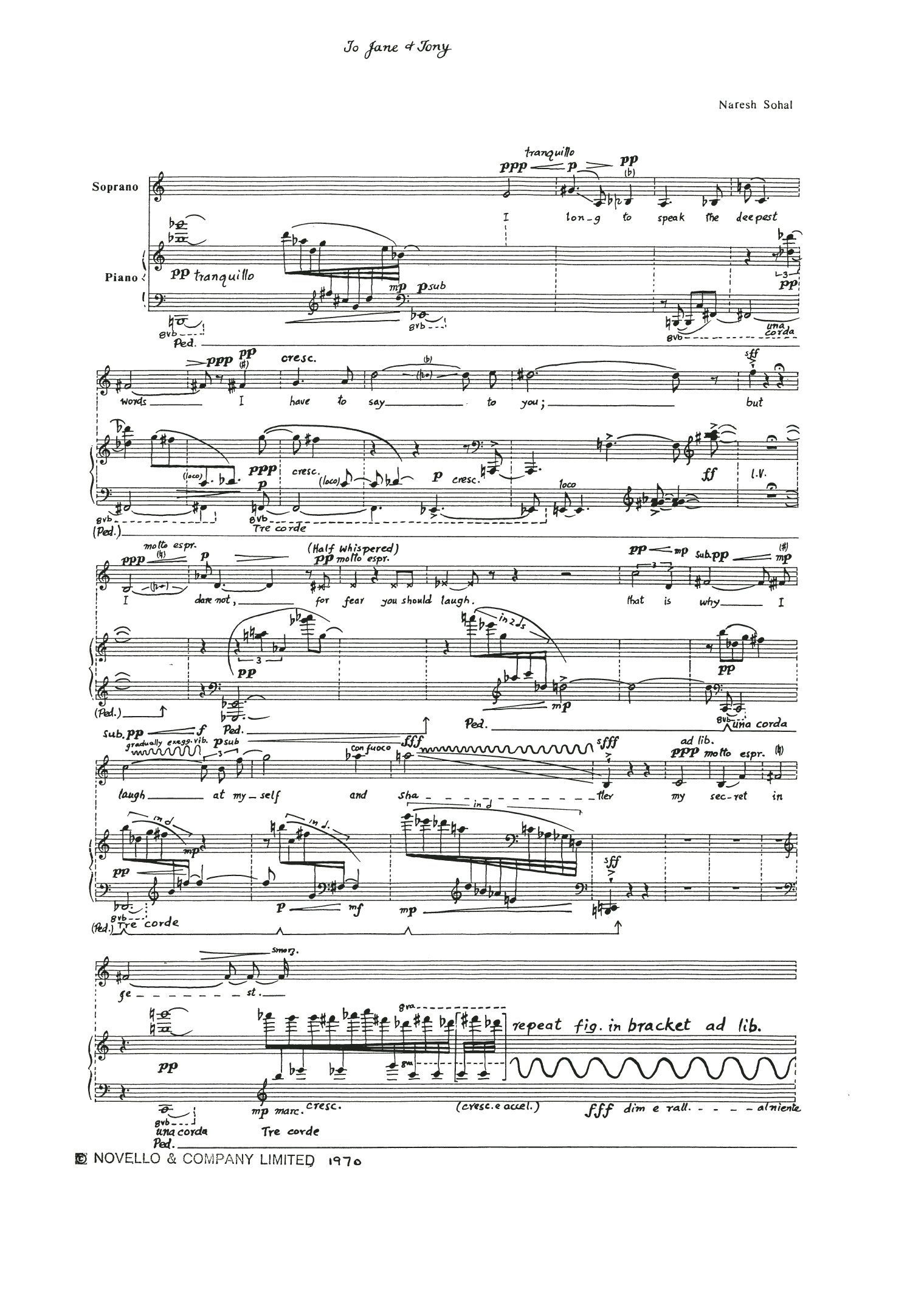 Naresh Sohal Poems of Tagore I sheet music notes and chords arranged for Piano, Vocal & Guitar Chords (Right-Hand Melody)