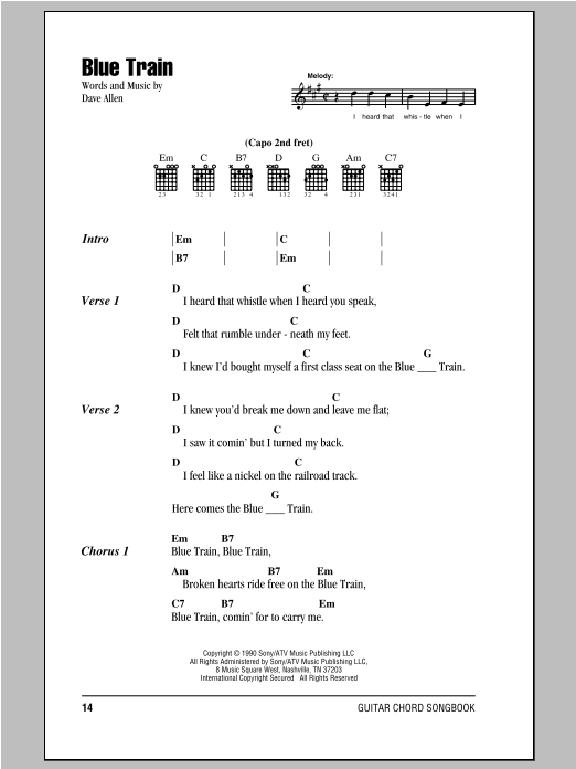 Nashville Bluegrass Band Blue Train sheet music notes and chords arranged for Real Book – Melody, Lyrics & Chords