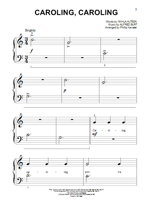 Nat King Cole Caroling, Caroling (arr. Phillip Keveren) sheet music notes and chords arranged for Big Note Piano