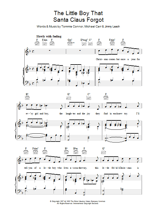 Nat King Cole The Little Boy That Santa Claus Forgot sheet music notes and chords arranged for Guitar Chords/Lyrics