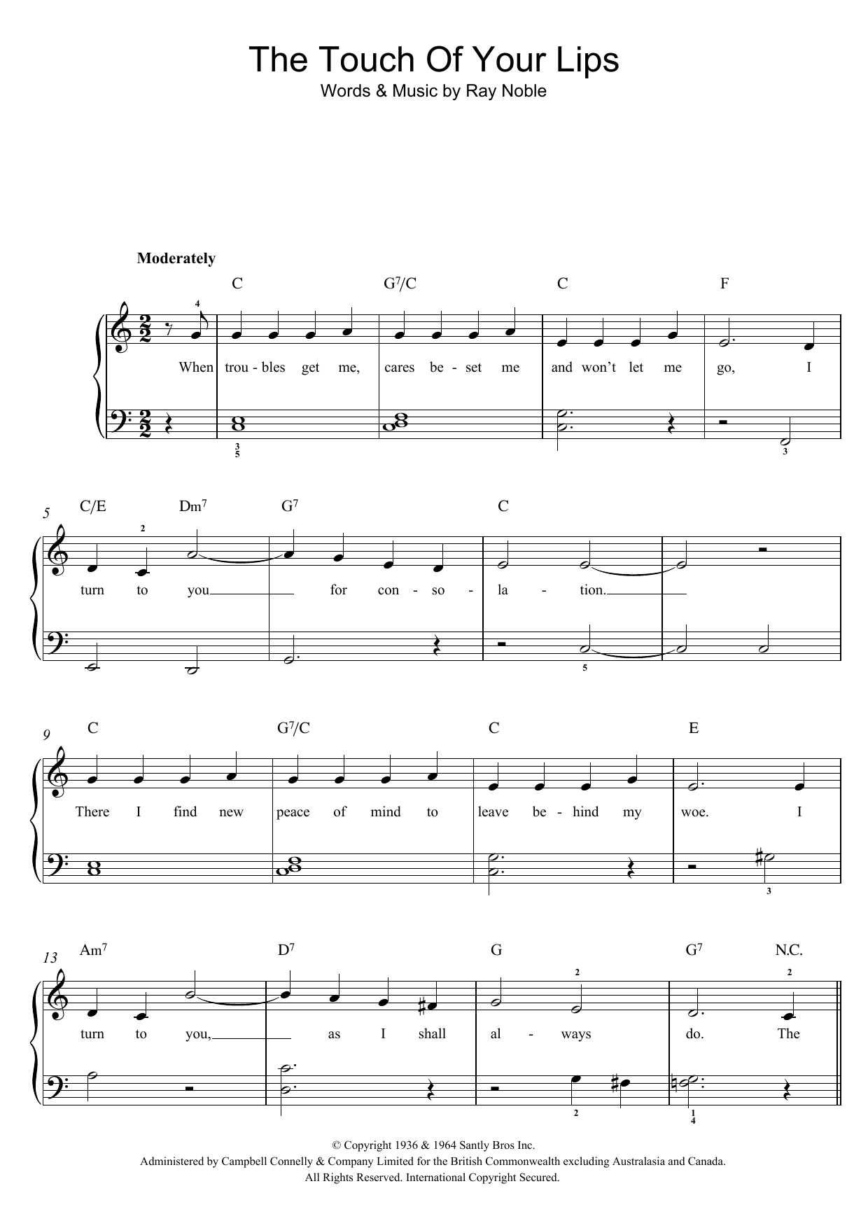Nat King Cole The Touch Of Your Lips sheet music notes and chords arranged for Piano, Vocal & Guitar Chords