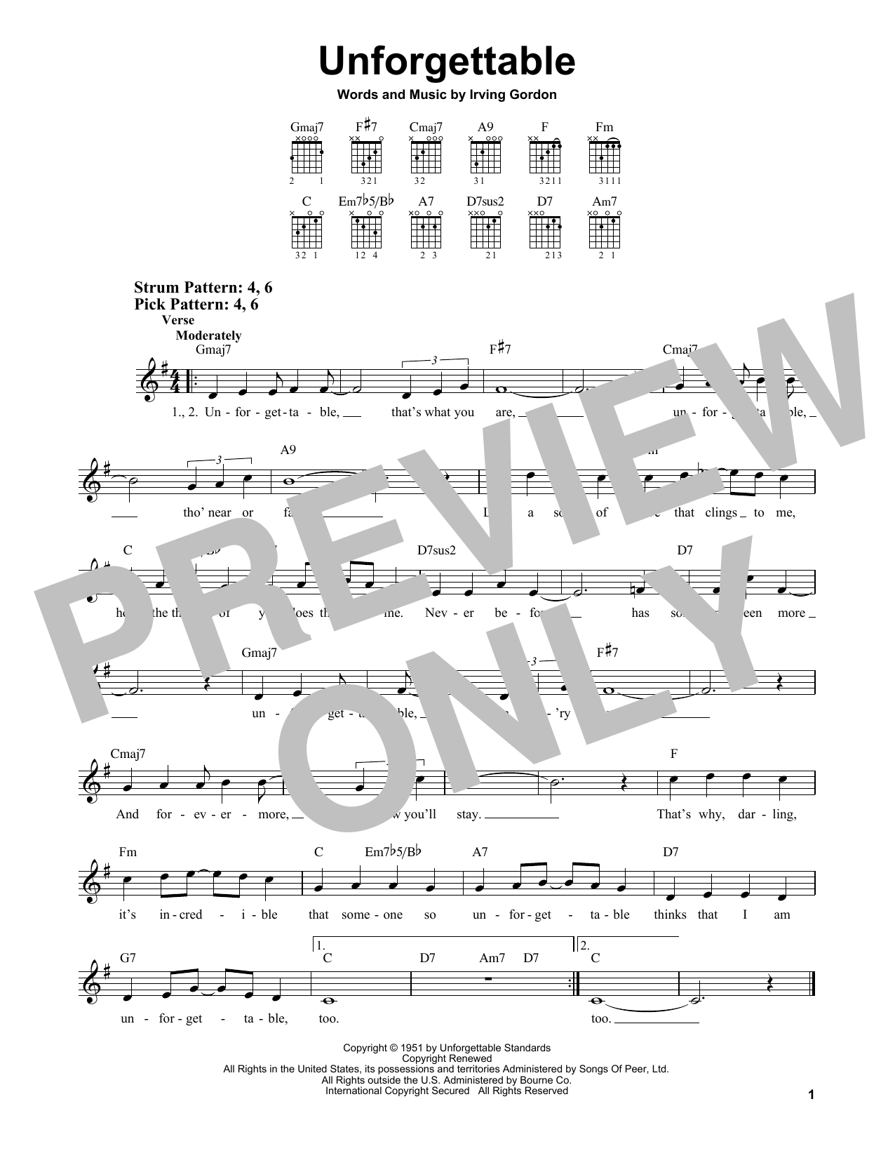 Natalie Cole Unforgettable sheet music notes and chords arranged for Easy Guitar