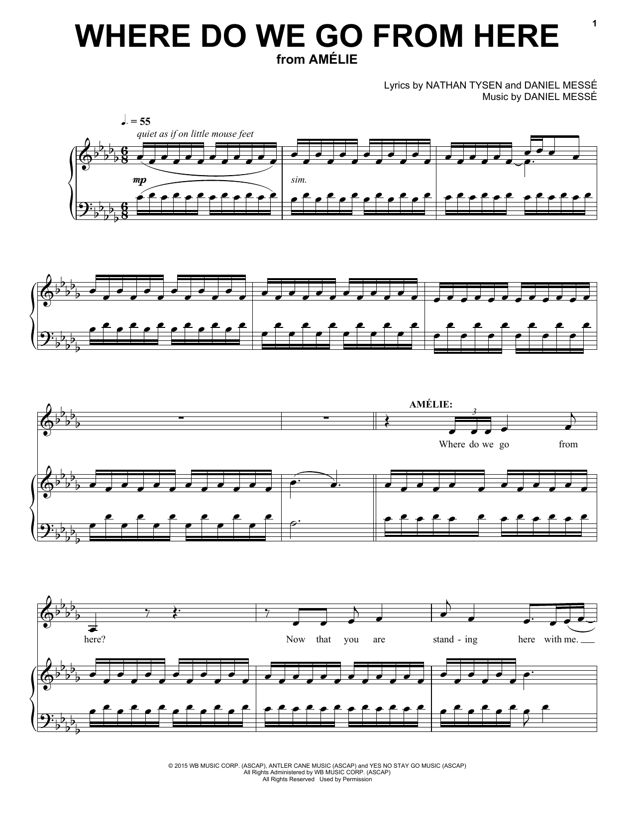 Nathan Tysen & Daniel Messé Where Do We Go From Here (from Amélie The Musical) sheet music notes and chords arranged for Piano & Vocal