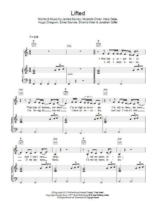 Naughty Boy Lifted sheet music notes and chords arranged for Piano, Vocal & Guitar Chords