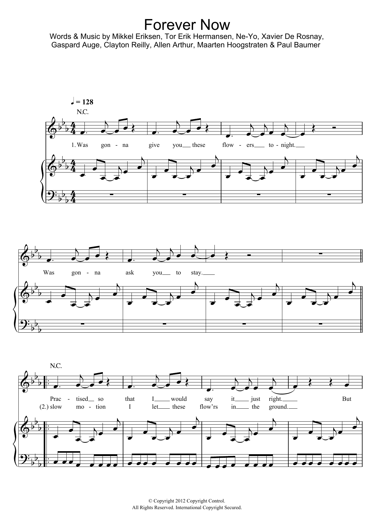 Ne-Yo Forever Now sheet music notes and chords arranged for Piano, Vocal & Guitar Chords