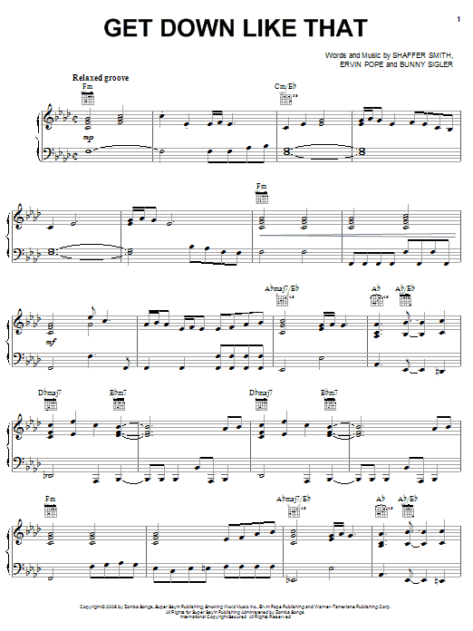 Ne-Yo Get Down Like That sheet music notes and chords arranged for Piano, Vocal & Guitar Chords (Right-Hand Melody)
