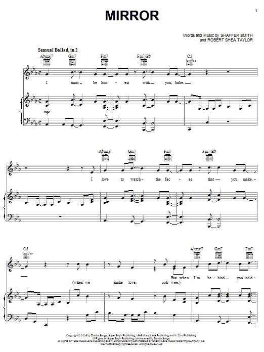 Ne-Yo Mirror sheet music notes and chords arranged for Piano, Vocal & Guitar Chords (Right-Hand Melody)