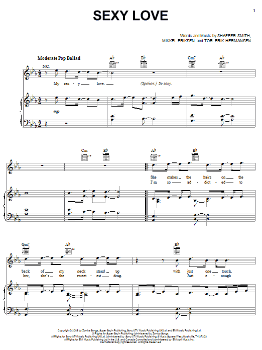 Ne-Yo Sexy Love sheet music notes and chords arranged for Piano, Vocal & Guitar Chords (Right-Hand Melody)