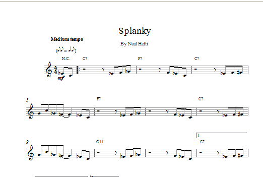 Hefti Splanky sheet music notes and chords arranged for Lead Sheet / Fake Book