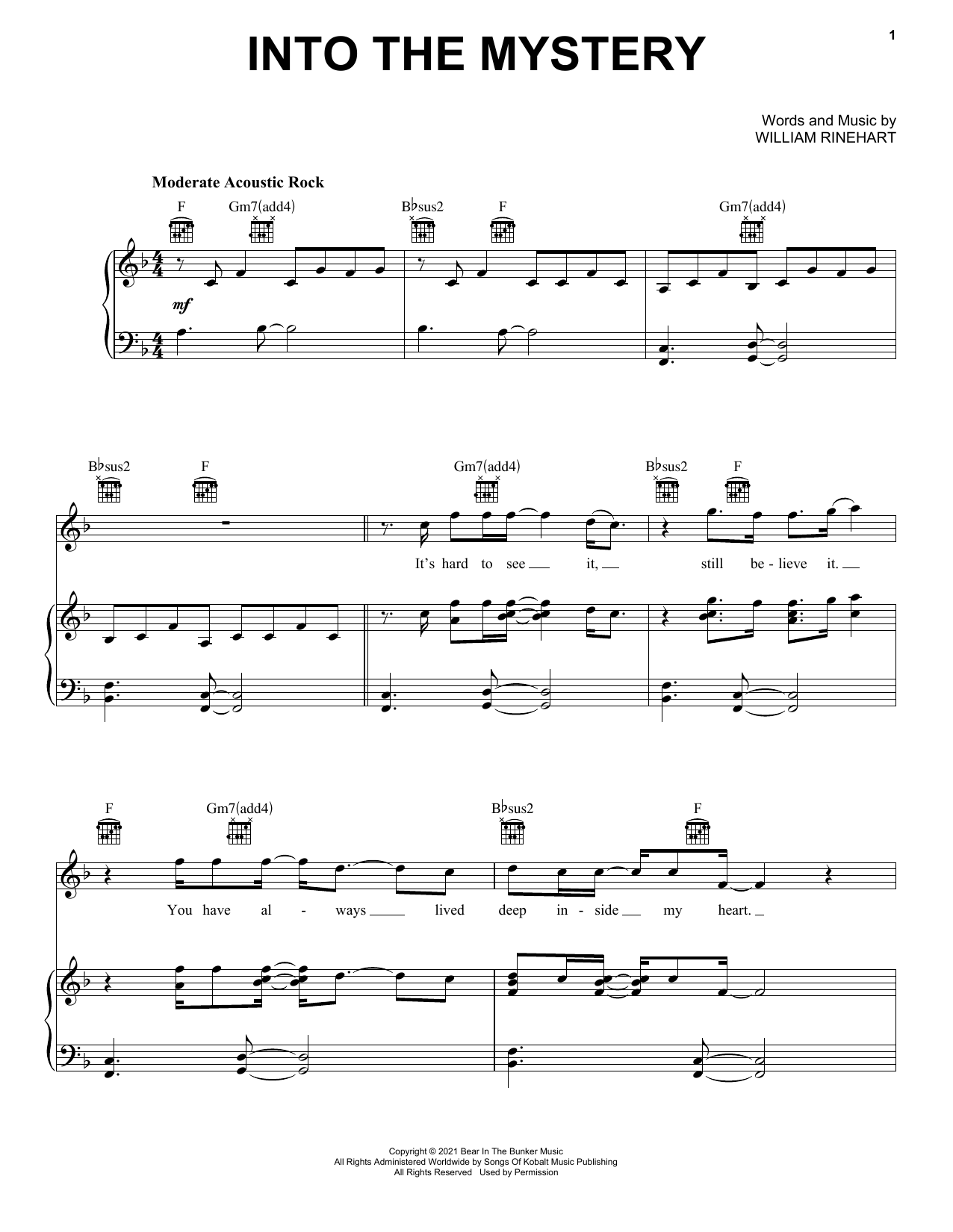 NEEDTOBREATHE Into The Mystery sheet music notes and chords arranged for Piano, Vocal & Guitar Chords (Right-Hand Melody)