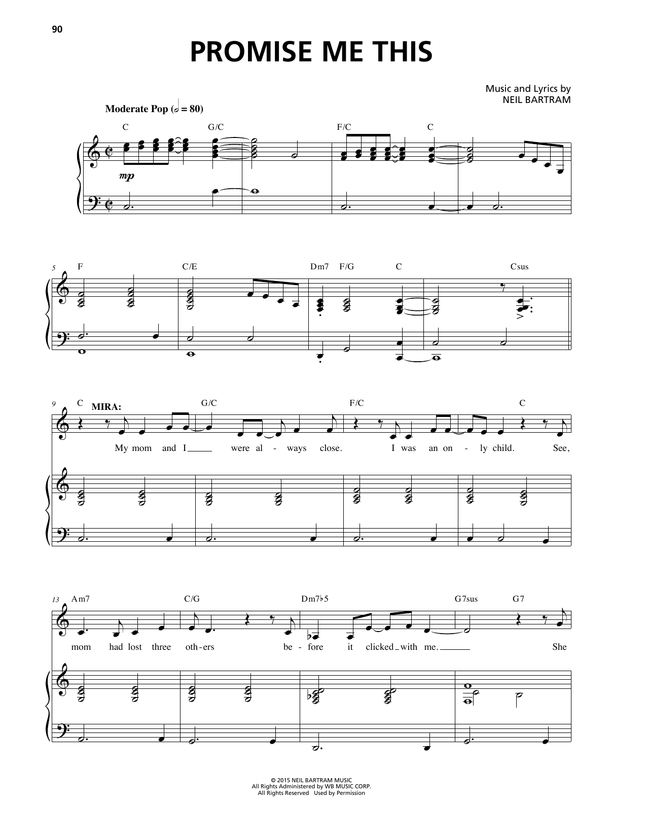 Neil Bartram Promise Me This (from The Theory Of Relativity) sheet music notes and chords arranged for Piano & Vocal