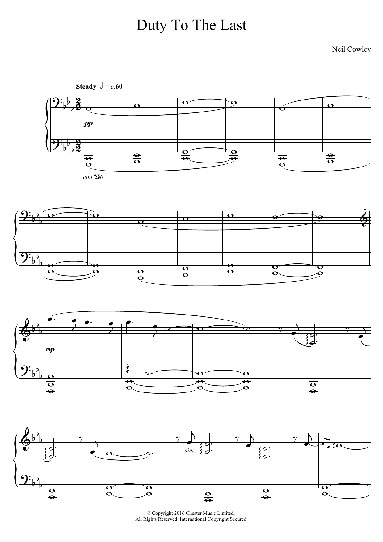 Neil Cowley Trio Duty To The Last sheet music notes and chords arranged for Piano Solo