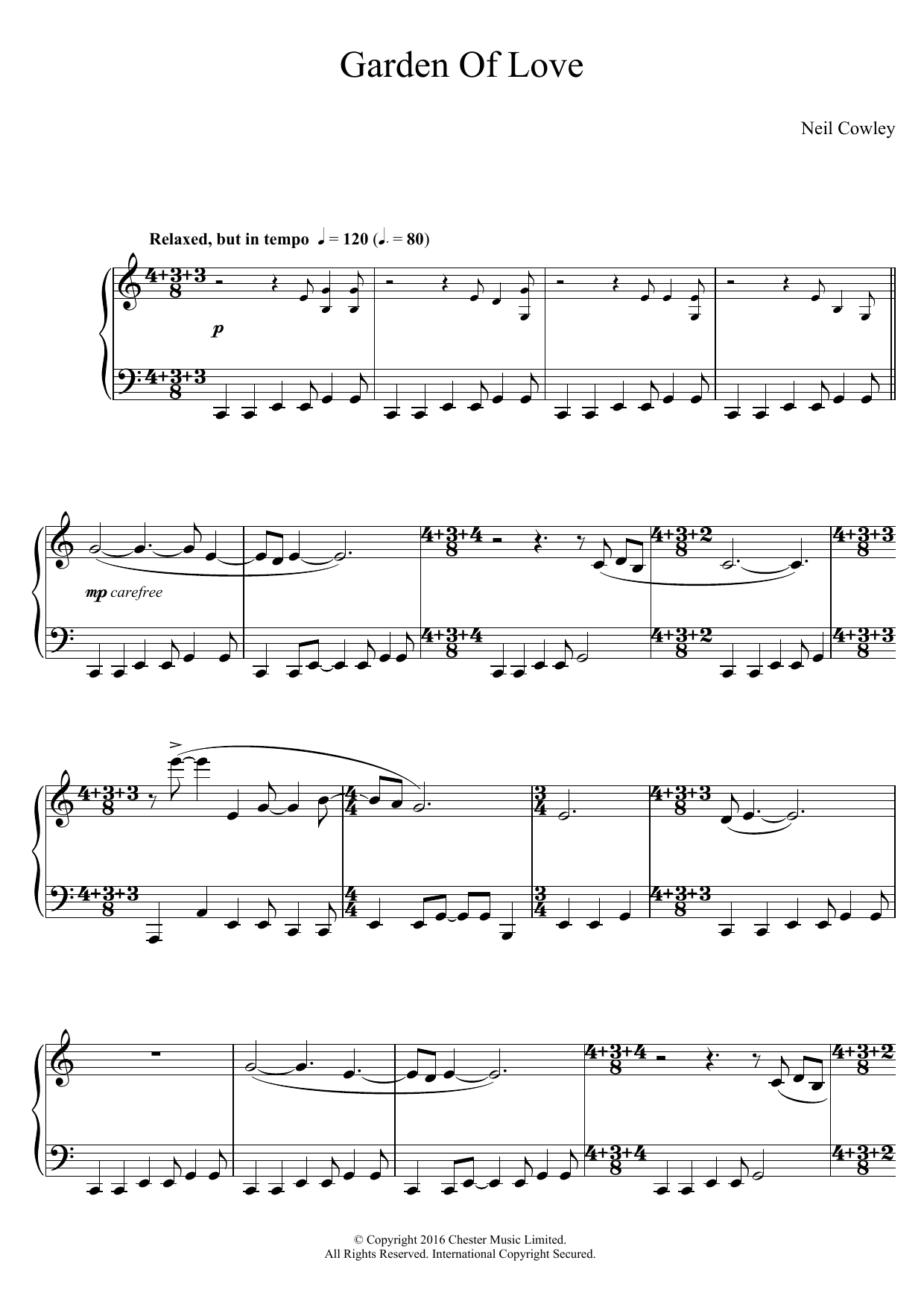 Neil Cowley Trio Garden Of Love sheet music notes and chords arranged for Piano Solo