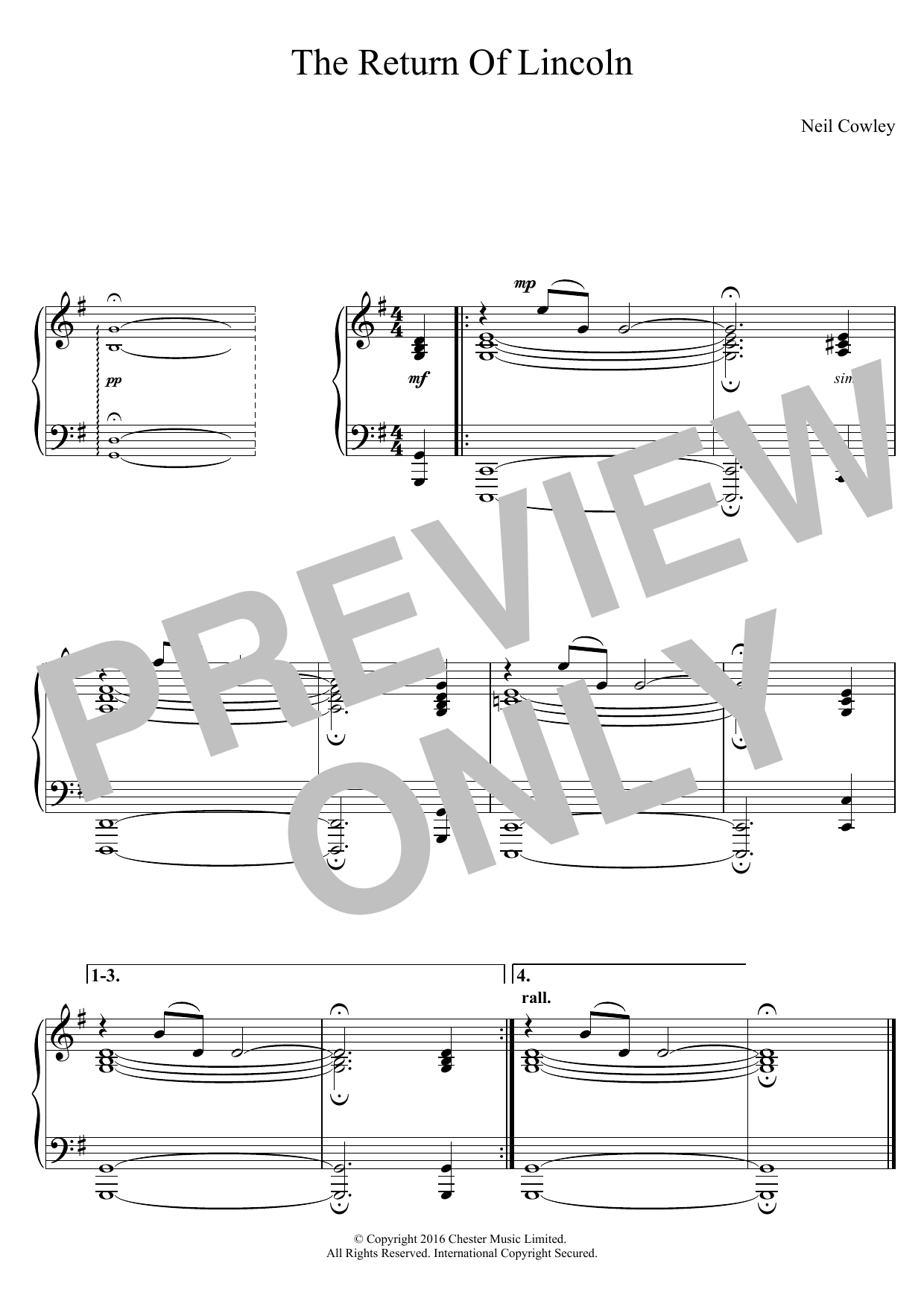 Neil Cowley Trio The Return Of Lincoln sheet music notes and chords arranged for Piano Solo