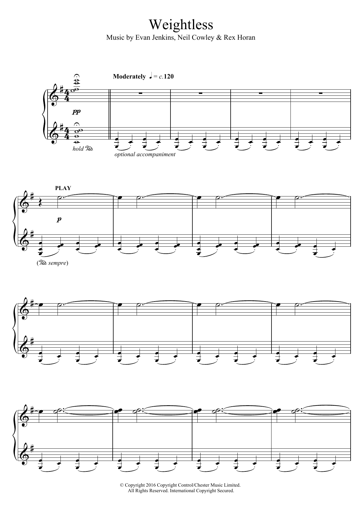 Neil Cowley Trio Weightless sheet music notes and chords arranged for Piano Solo