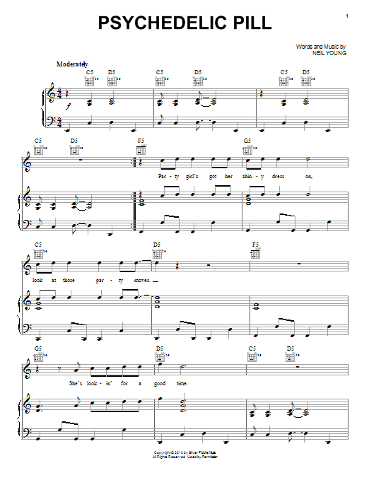 Neil Young Psychedelic Pill sheet music notes and chords arranged for Piano, Vocal & Guitar Chords (Right-Hand Melody)