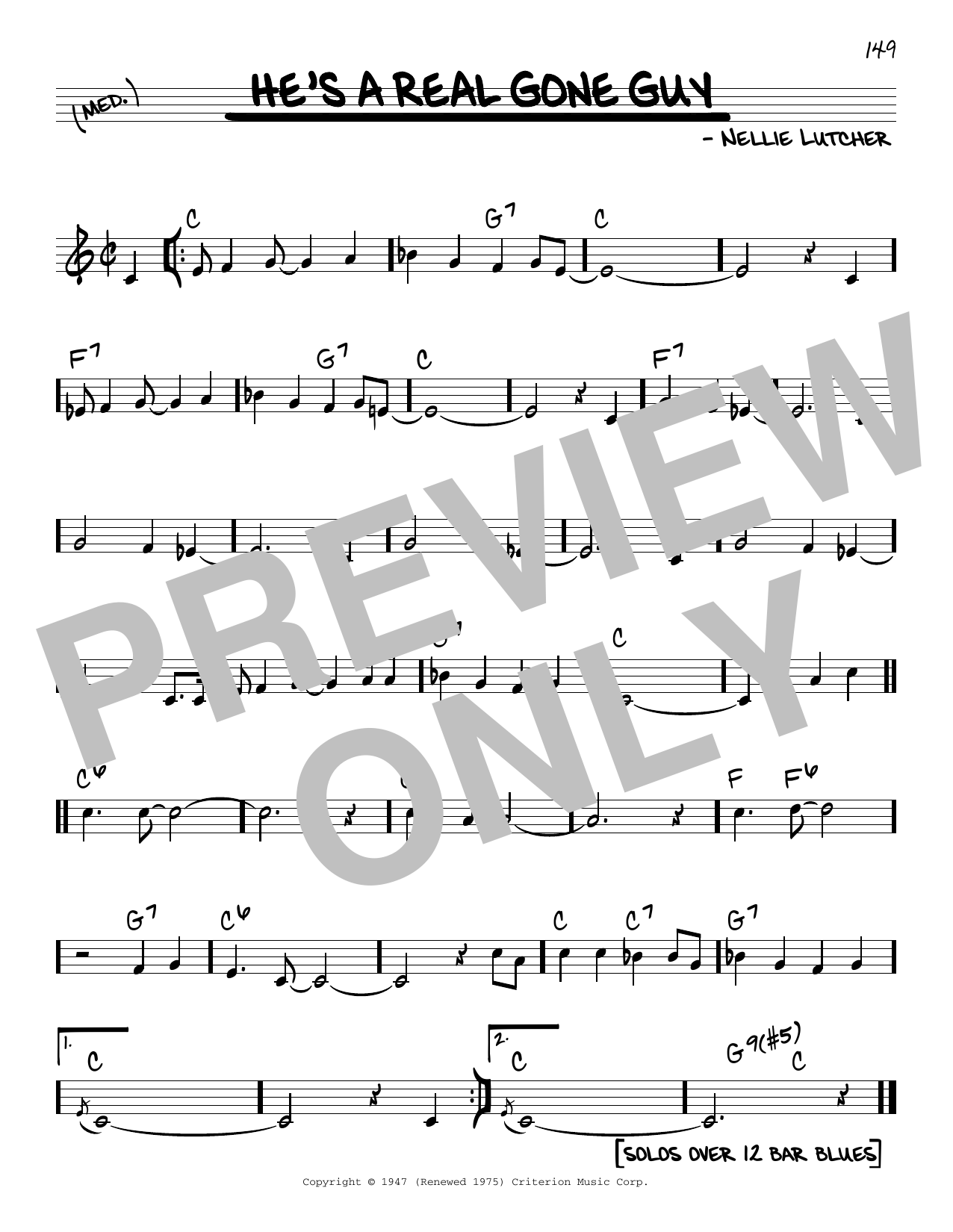 Nellie Lutcher He's A Real Gone Guy sheet music notes and chords arranged for Real Book – Melody & Chords